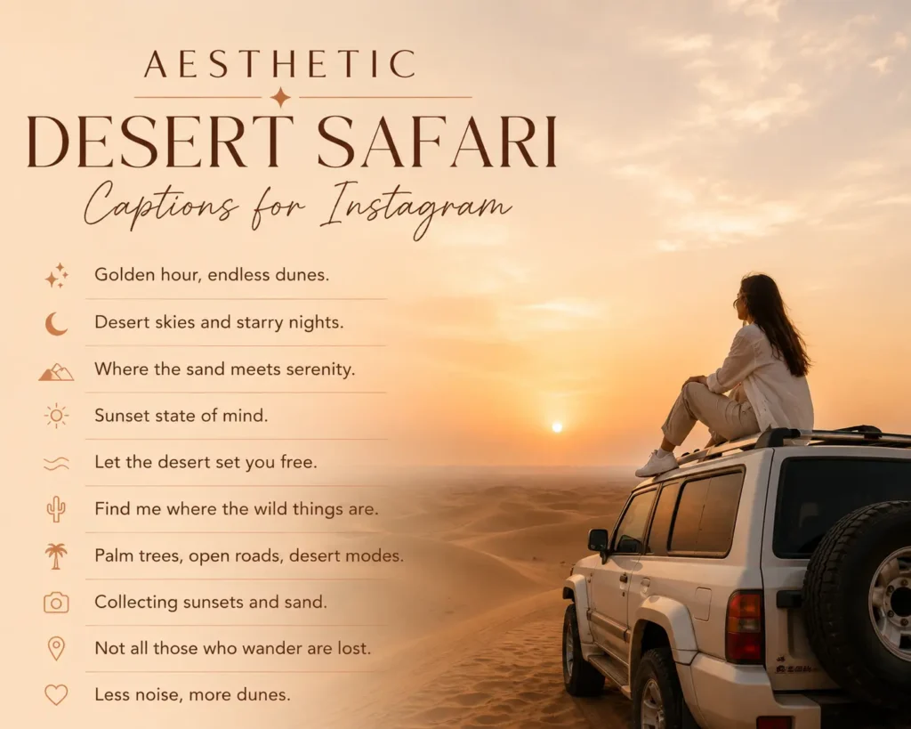Aesthetic desert safari captions for instagram