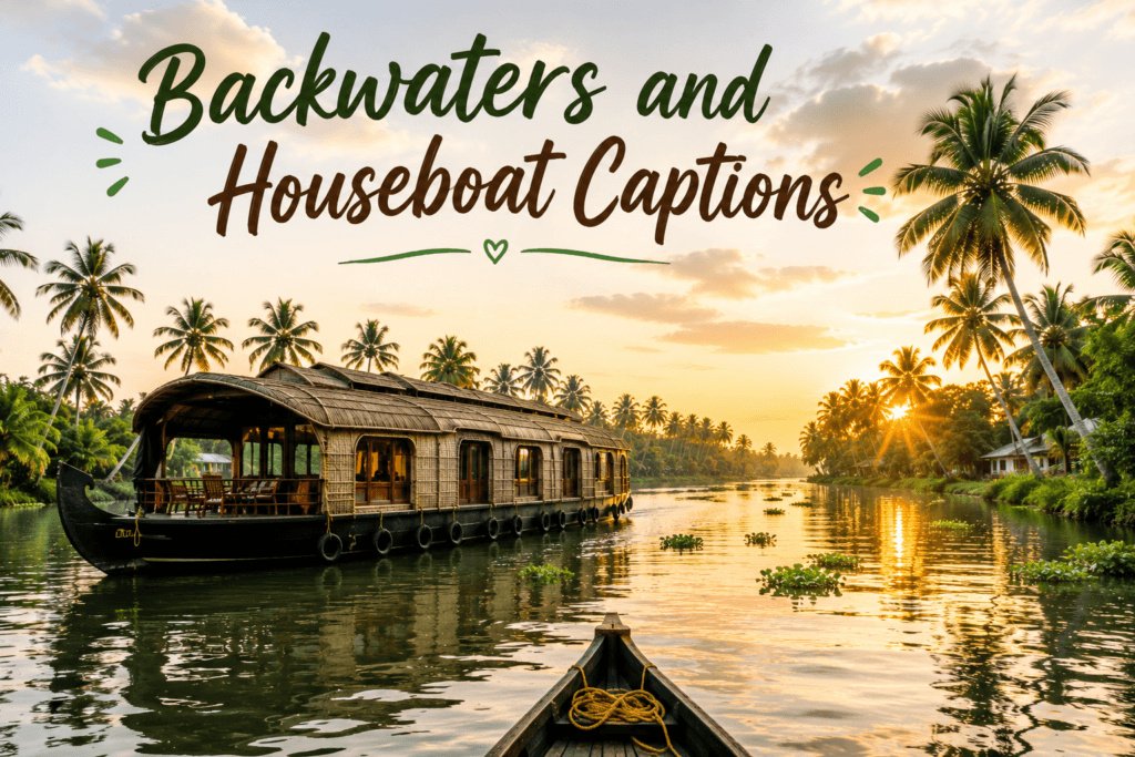 Backwaters and houseboat captions 1 Backwaters and houseboat captions