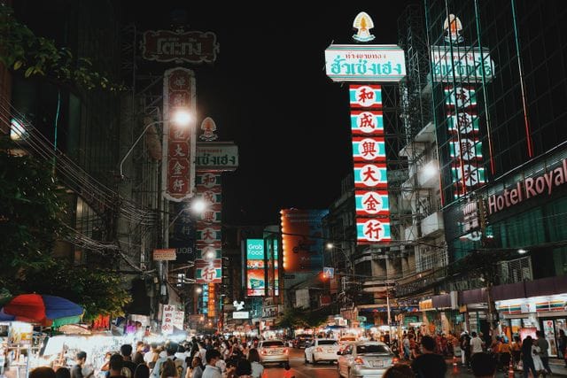 Bangkok night market captions Bangkok night market captions