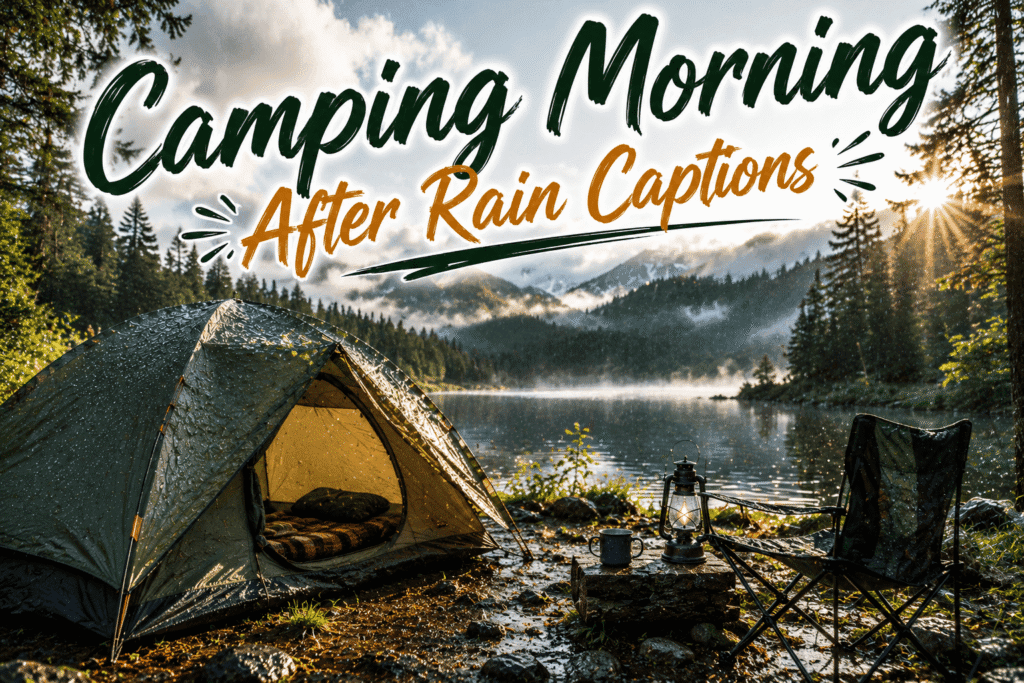 Camping morning after rain captions 1 Camping morning after rain captions