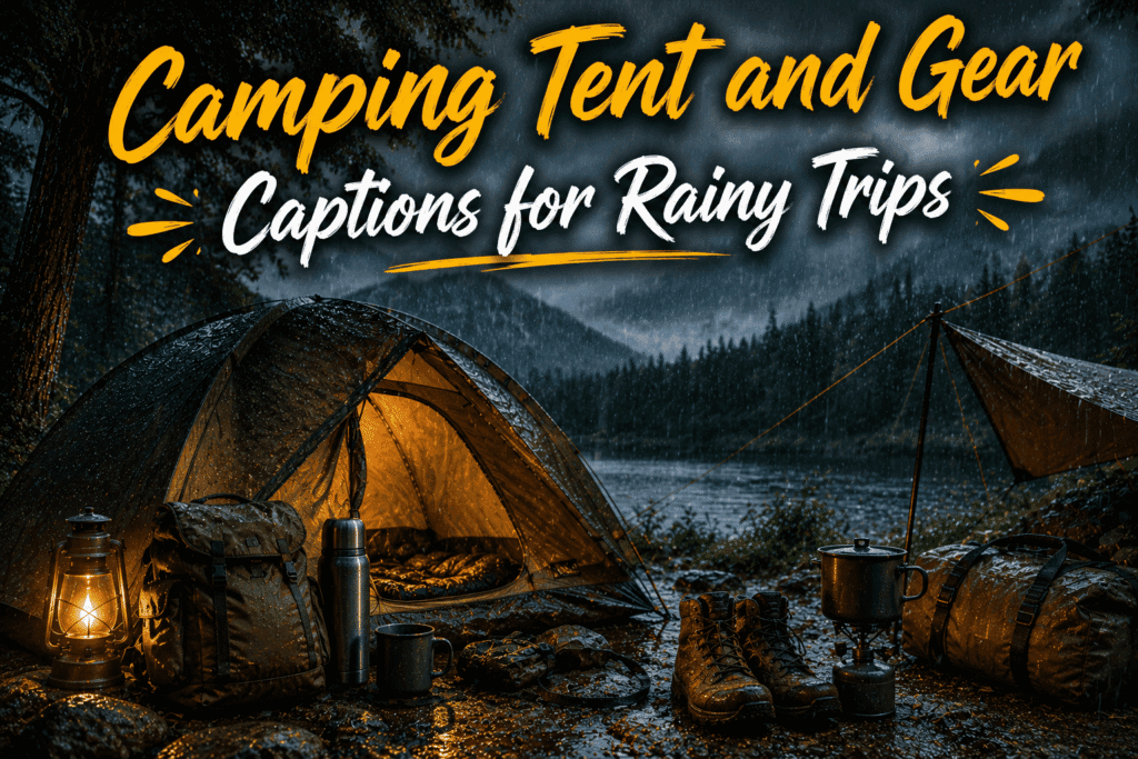 Camping tent and gear captions for rainy trips 1 Camping tent and gear captions for rainy trips