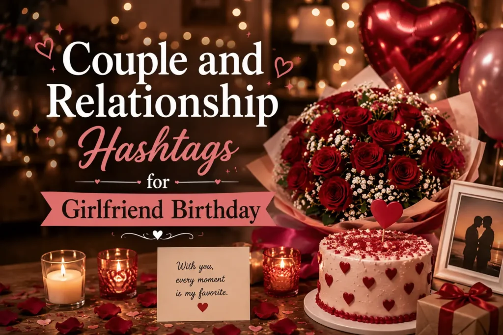 Couple and relationship hashtags for girlfriend birthday