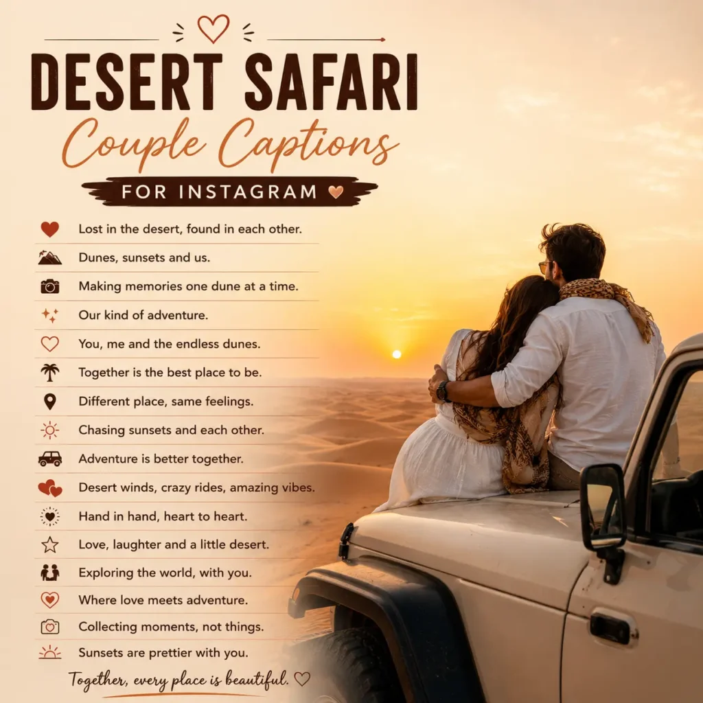 Desert safari couple captions for instagram