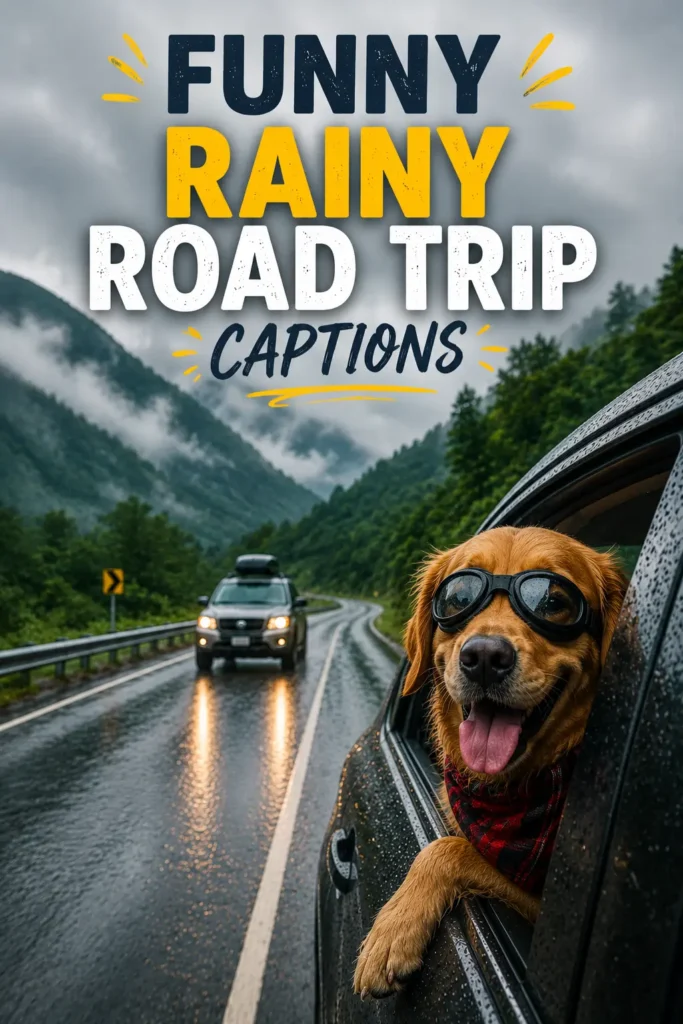 Funny rainy road trip captions 2 Funny rainy road trip captions