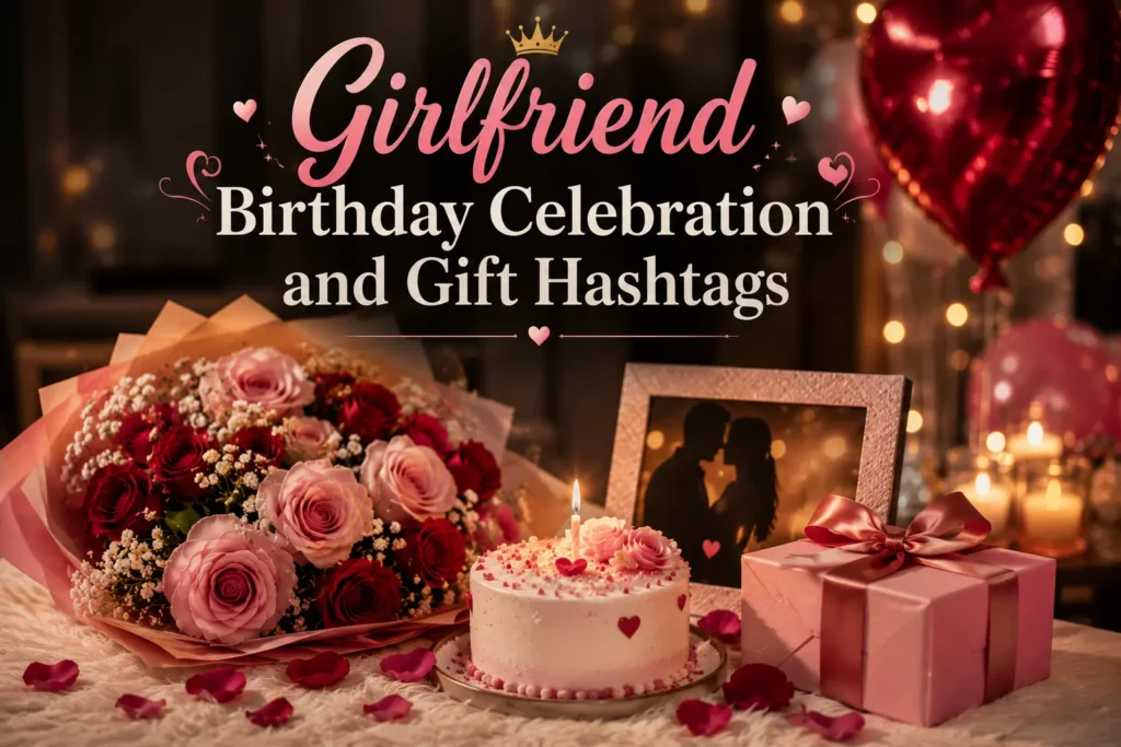 Girlfriend birthday celebration and gift hashtags
