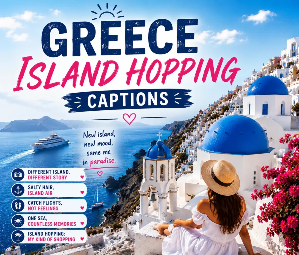 Greece island hopping captions Greece island hopping captions