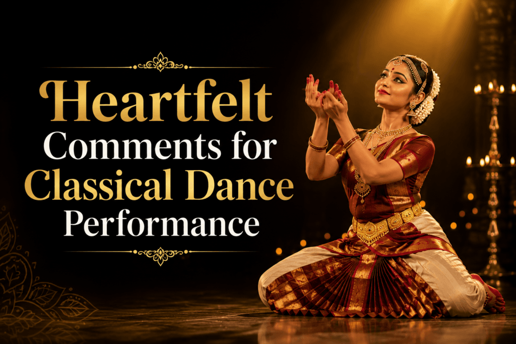 Heartfelt comments for classical dance performance