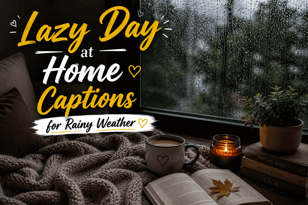 Lazy day at home captions for rainy weather