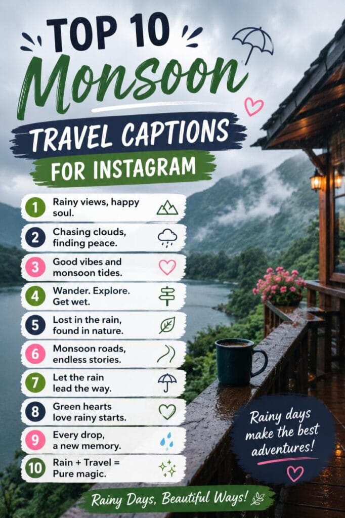 Monsoon travel captions instagram