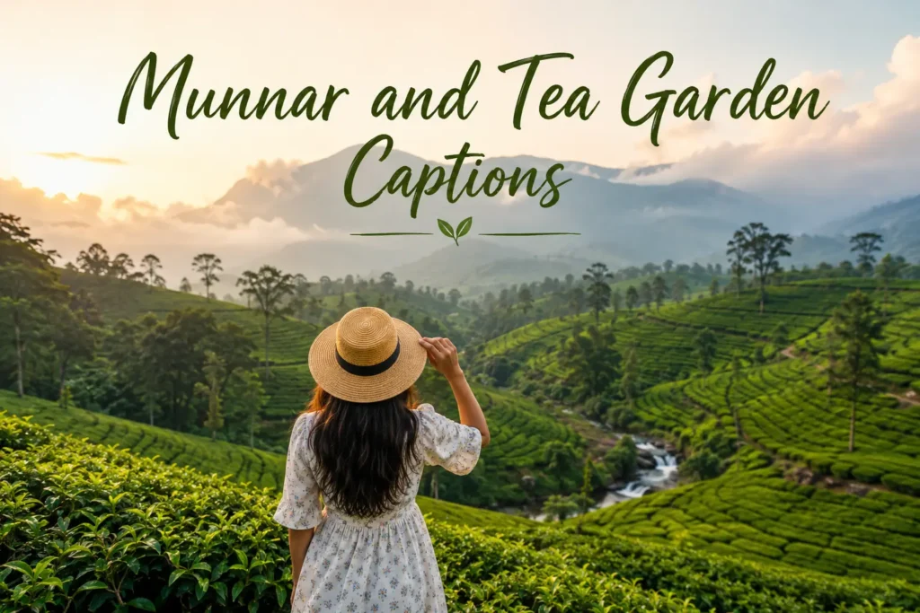 Munnar and tea garden captions 1 Munnar and tea garden captions