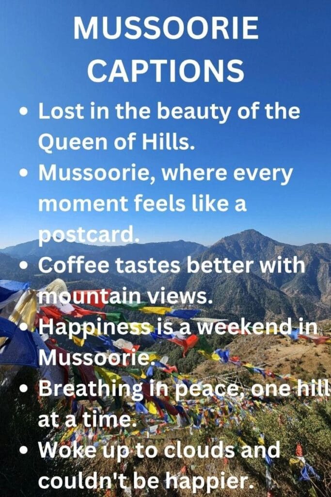 Mussoorie captions instagram