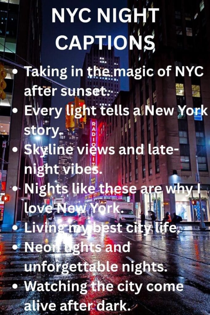 Nyc night ig captions Nyc night ig captions