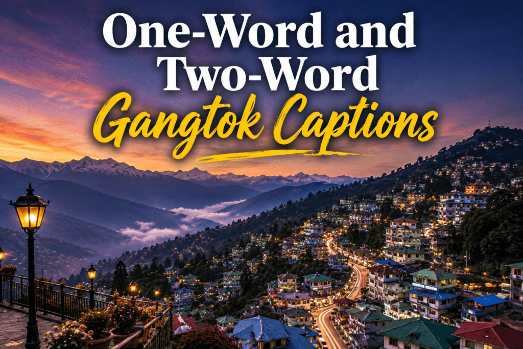 One word and two word gangtok captions