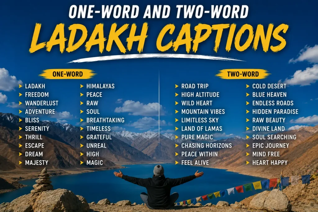 One word and two word ladakh captions 1 One word and two word ladakh captions