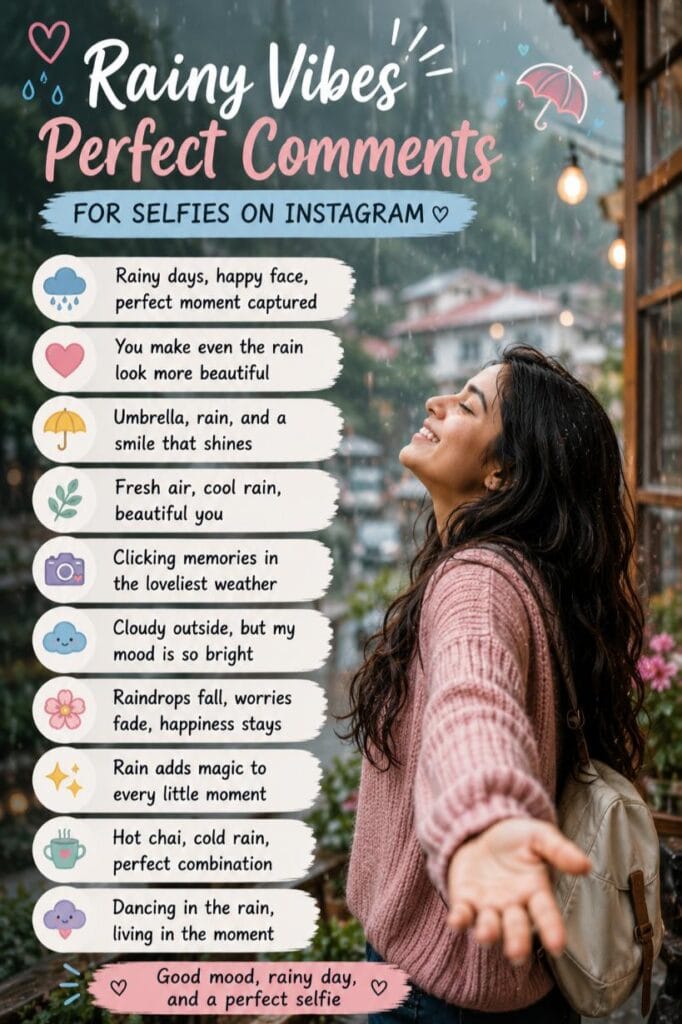 Rain comments for selfies 1 Rain comments for selfies