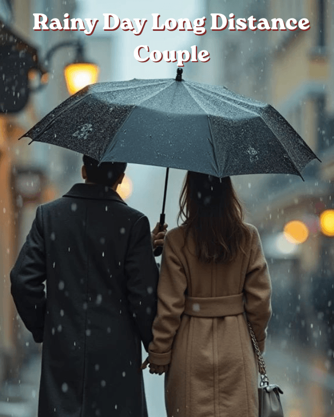 Rainy day long distance couple captions