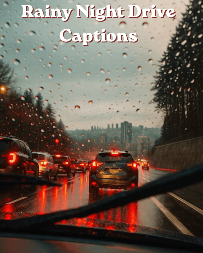 Rainy night drive captions 1 Rainy night drive captions