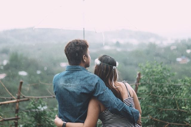 Romantic rain travel captions