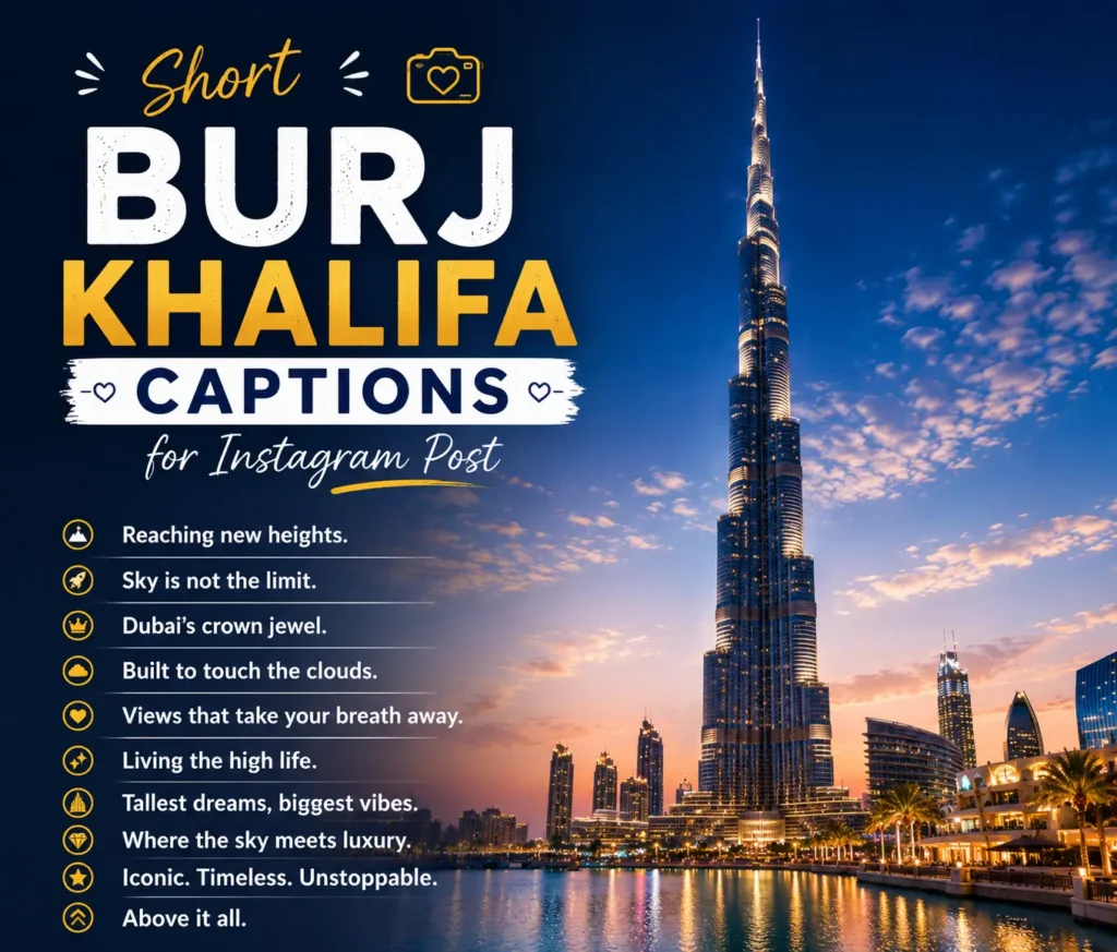 Short burj khalifa captions for instagram post Short burj khalifa captions for instagram post