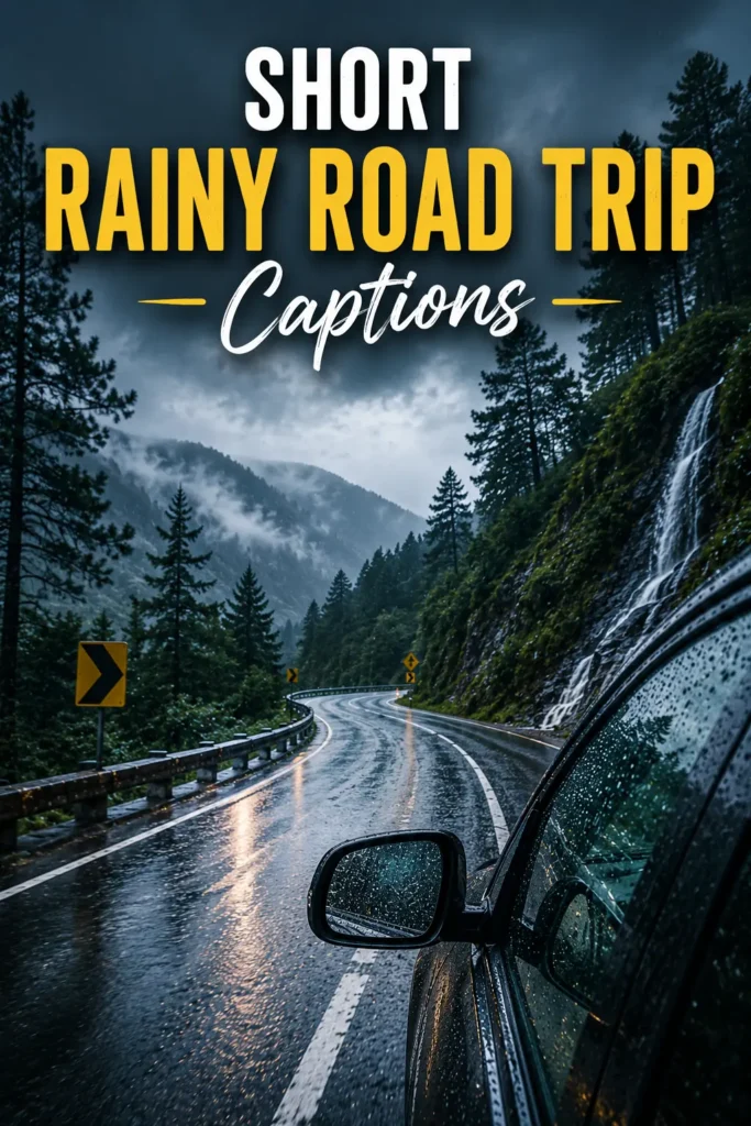 Short rainy road trip captions 2 Short rainy road trip captions