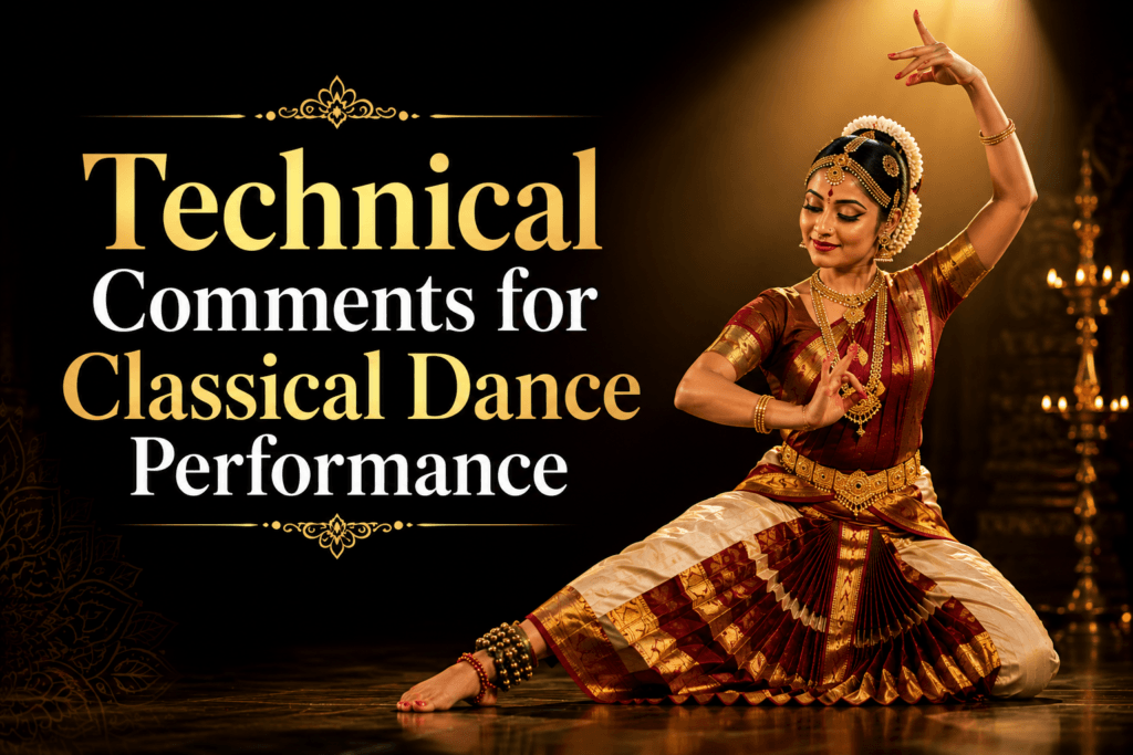 Technical comments for classical dance performance