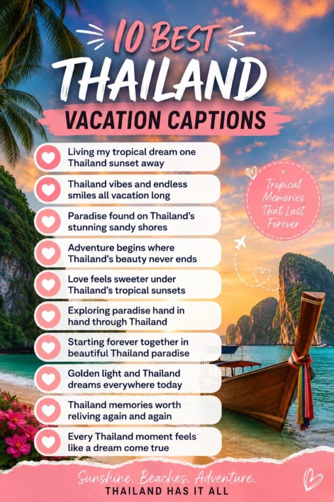Thailand vacation captions Thailand vacation captions
