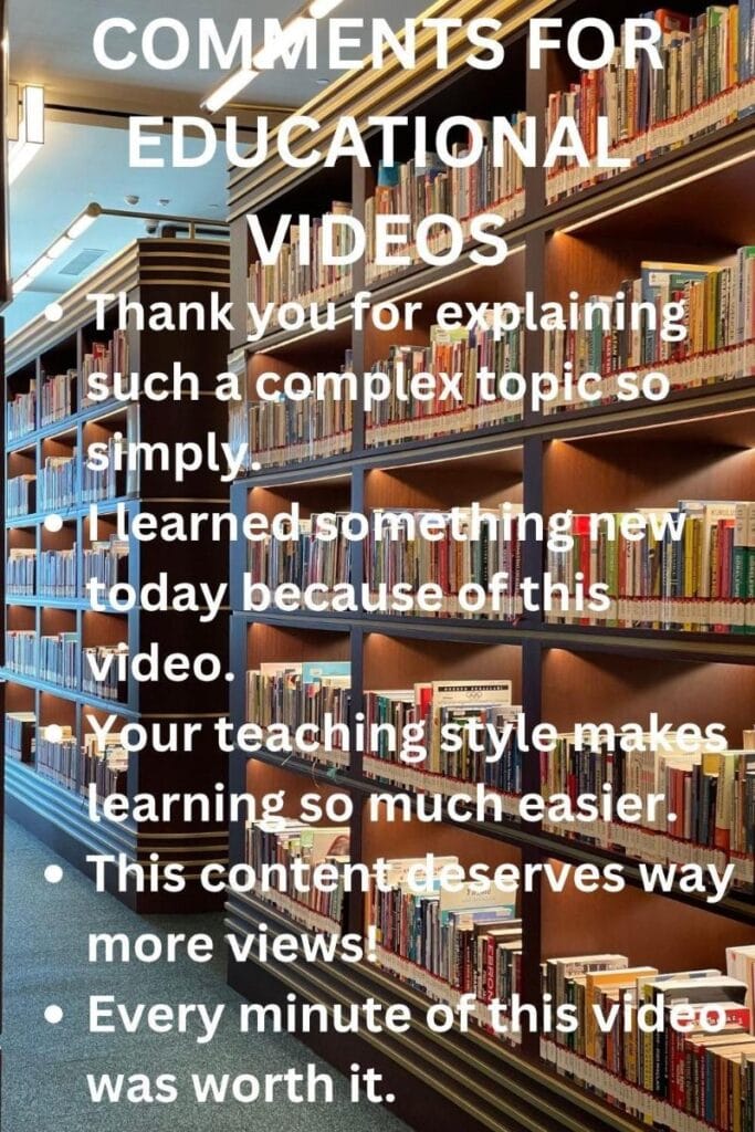 Top comments on educational videos Top comments on educational videos