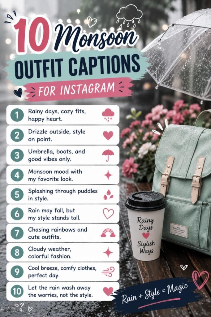 Top monsoon outfit captions Top monsoon outfit captions
