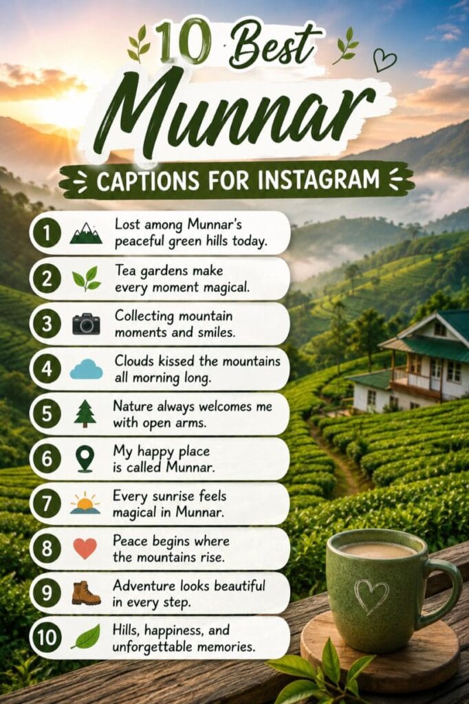 Top munnar captions for instagram