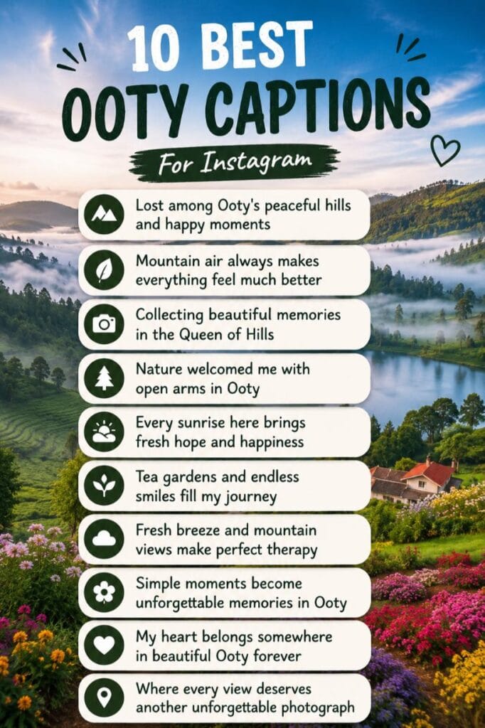 Top ooty captions for instagram