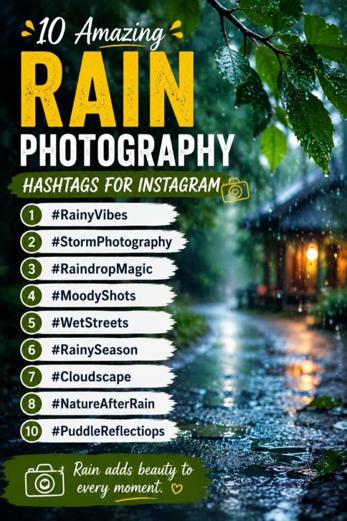 Top rain photography hashtags