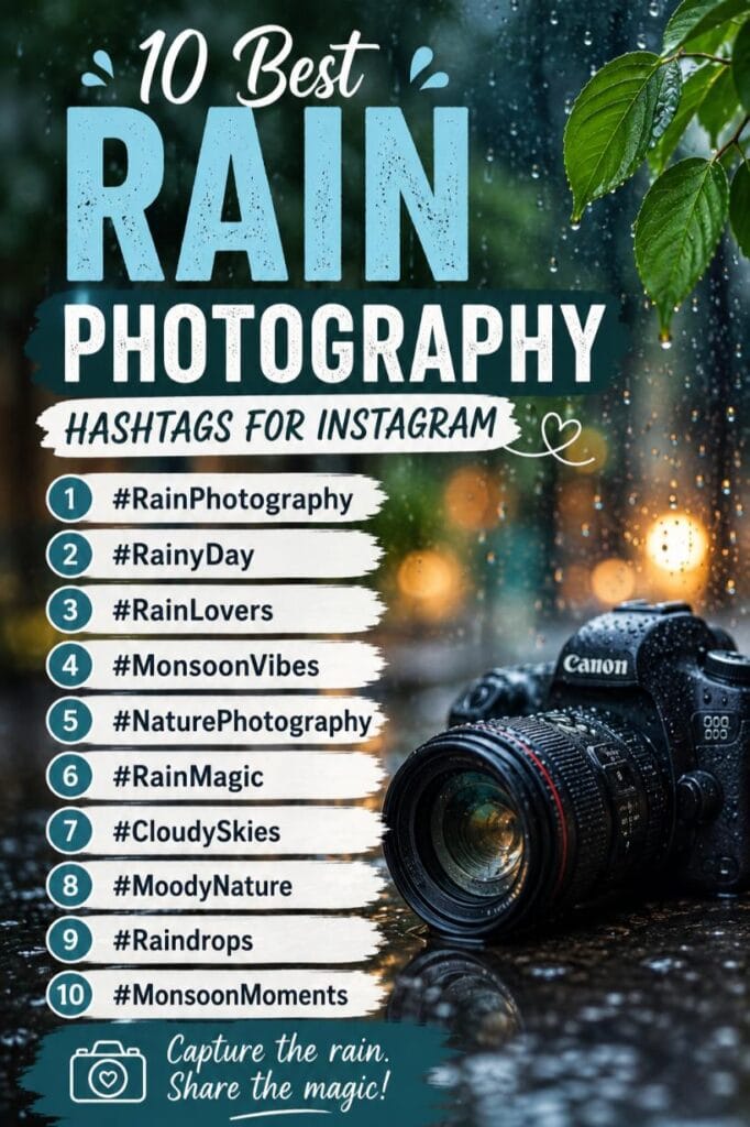 Trending rain photography hashtags