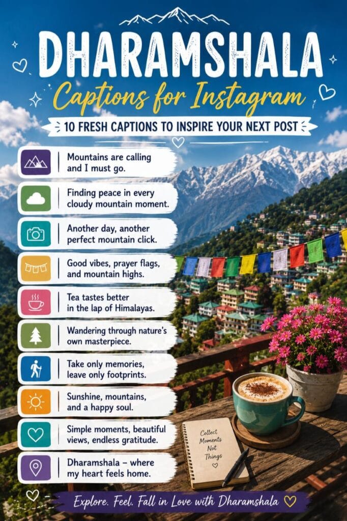 Unique best dharamshala captions for instagram Unique best dharamshala captions for instagram