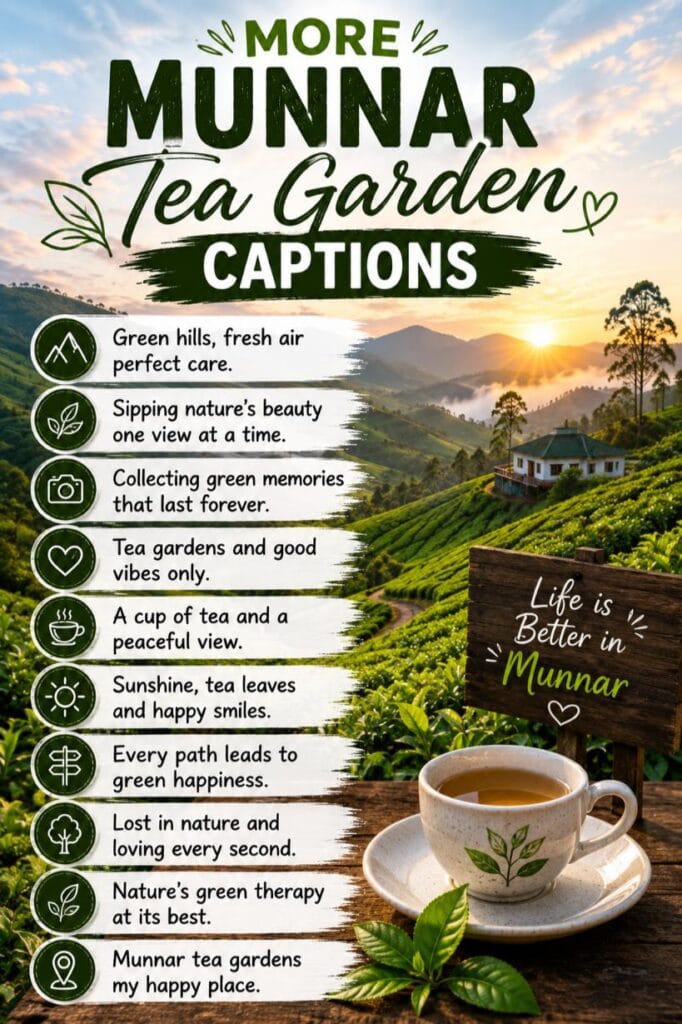 Unique munnar tea garden captions
