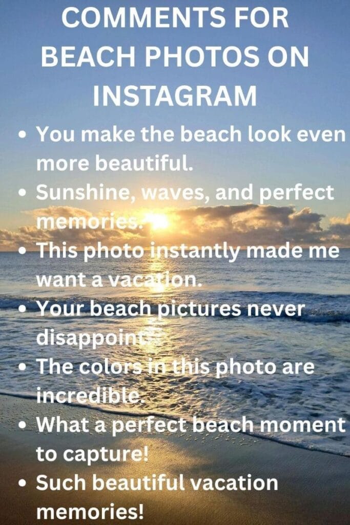 Beach vacation comments Beach vacation comments