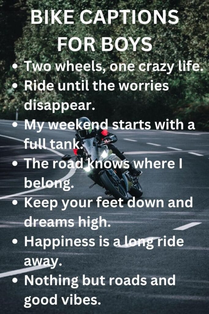 Bike captions for boys