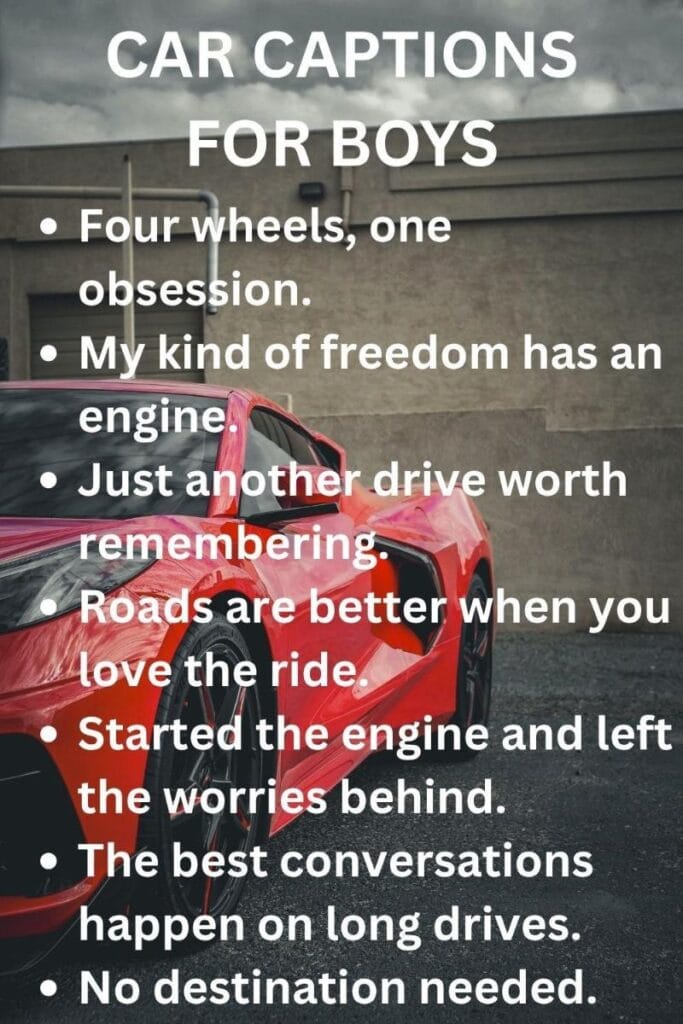 Car captions for boys on ig Car captions for boys on ig