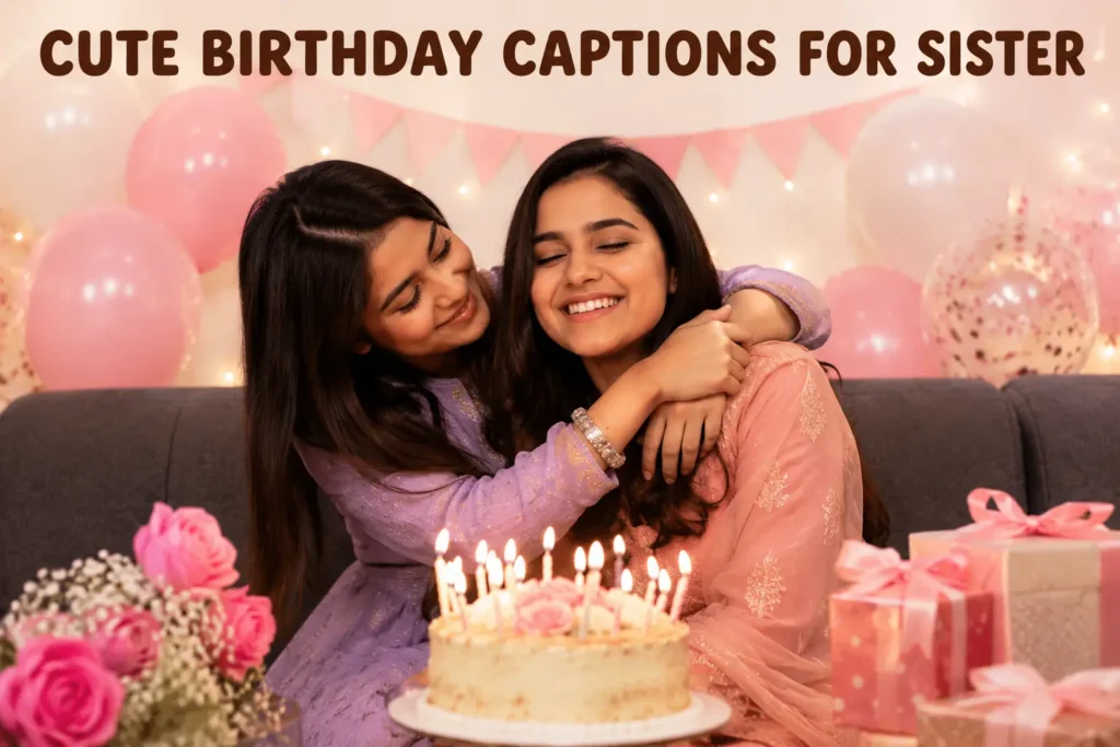 Cute birthday captions for sister Cute birthday captions for sister
