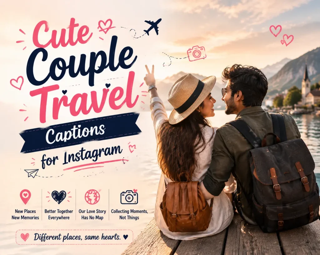 Cute couple travel captions for instagram