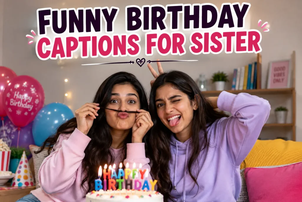 Funny birthday captions for sister Funny birthday captions for sister