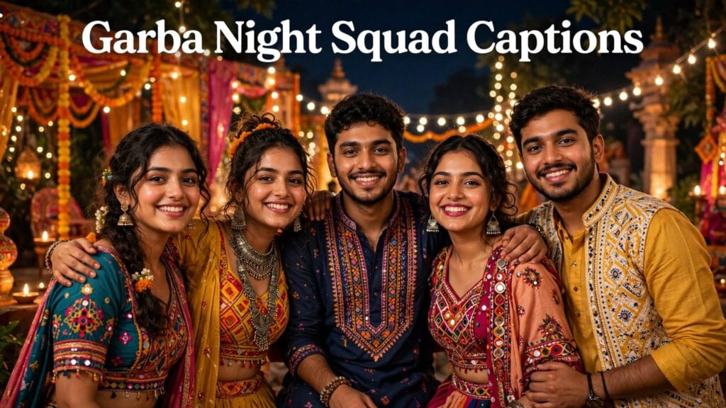Garba night squad captions