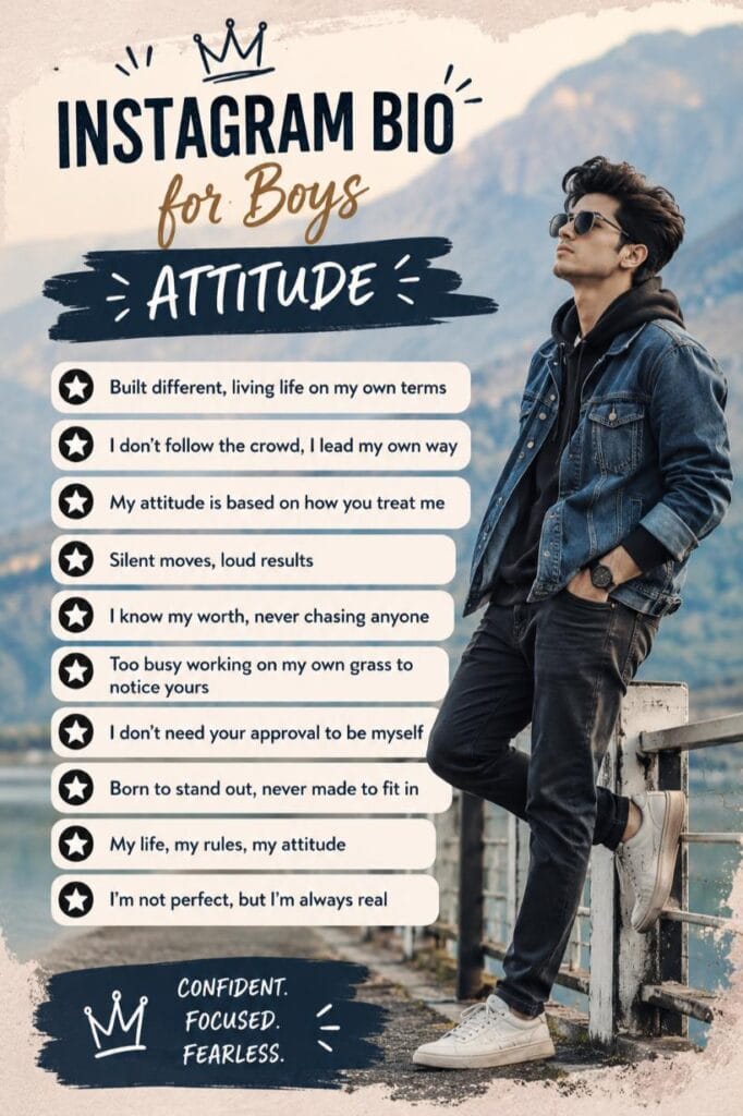 Instagram bio ideas for boys with attitude