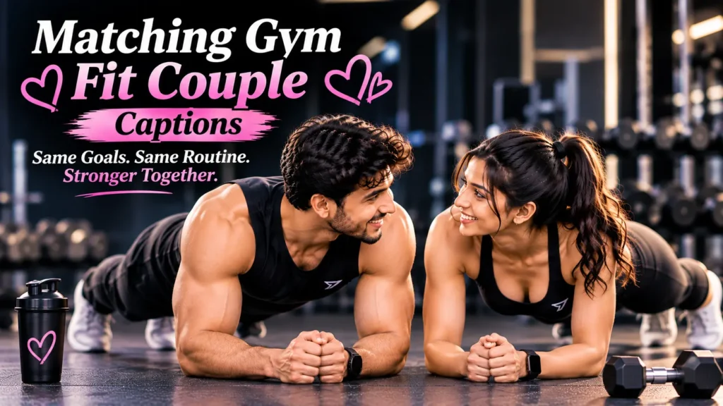 Matching gym fit couple captions Matching gym fit couple captions