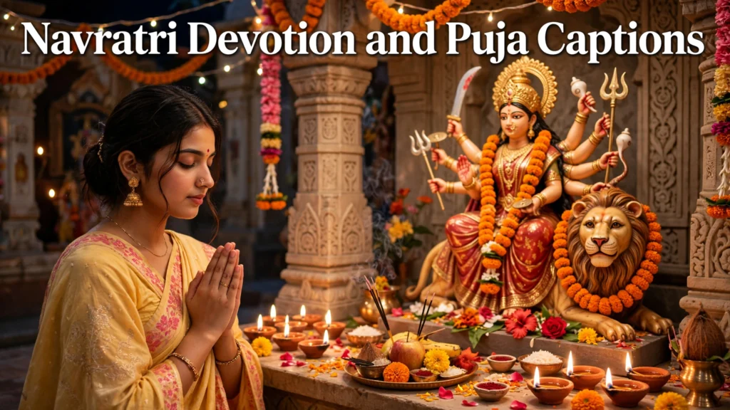 Navratri devotion and puja captions Navratri devotion and puja captions