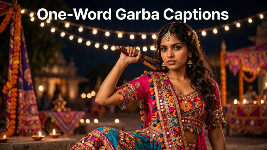 One word garba captions