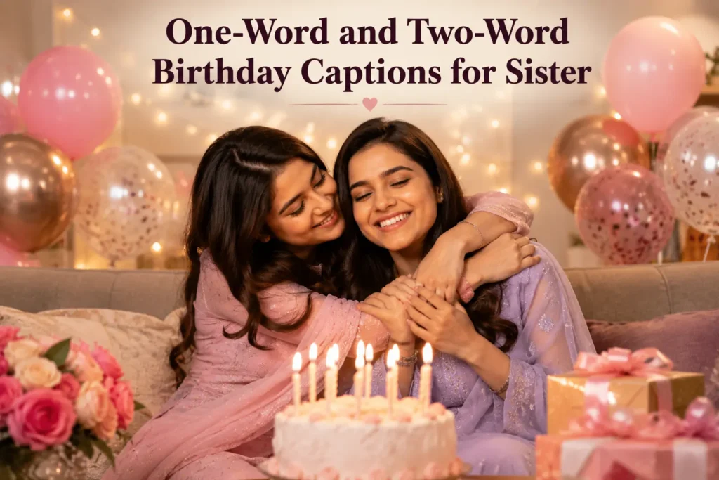 One word and two word birthday captions for sister One word and two word birthday captions for sister