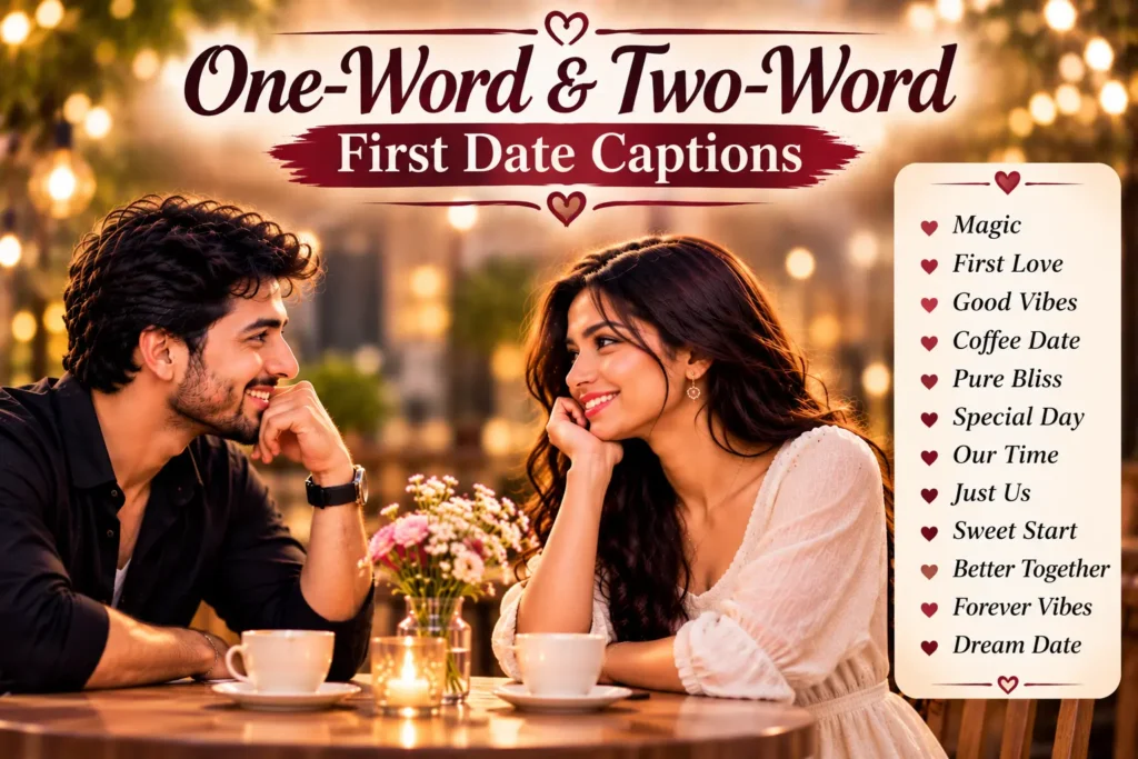 One word and two word first date captions One word and two word first date captions