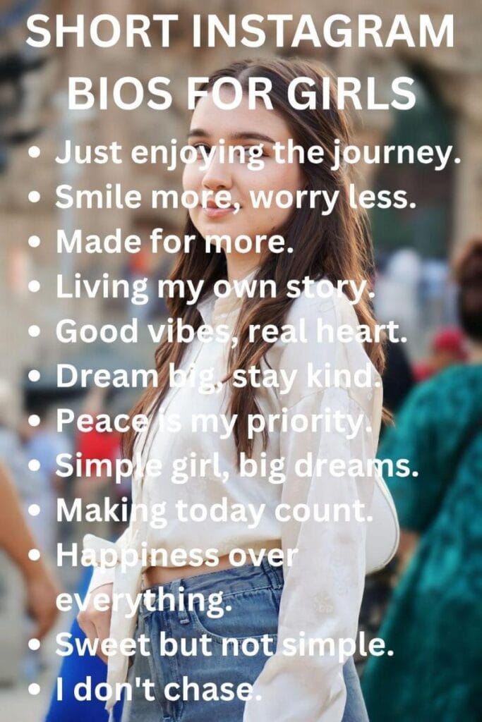 Short instagram bio for girl