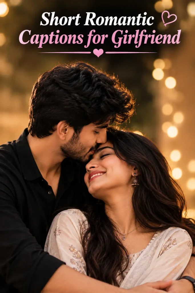 Short romantic captions for girlfriend