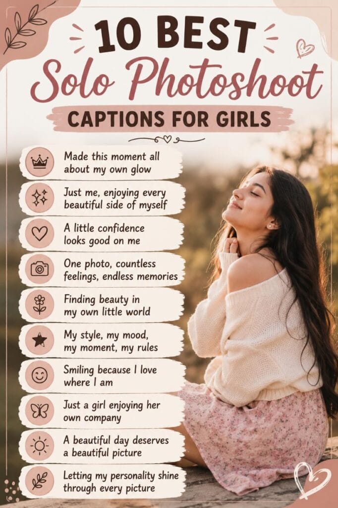 Solo photoshoots captions for girls Solo photoshoots captions for girls